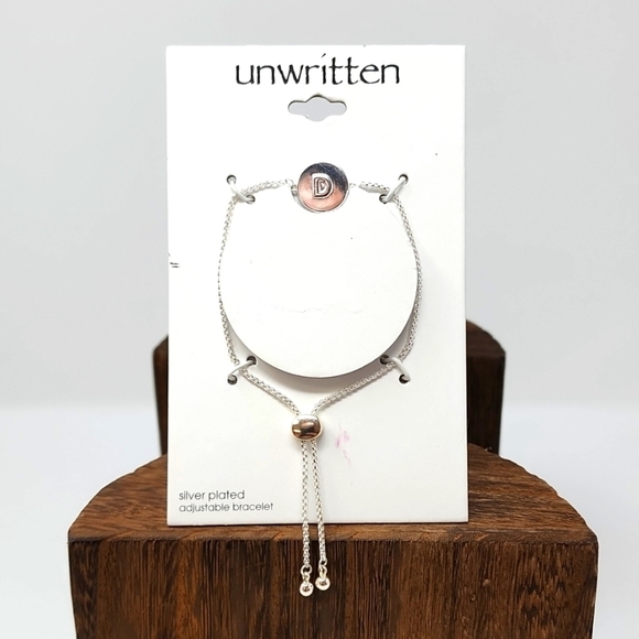 Unwritten Coin Initial Silver Plated Bolo Bracelet - Picture 2 of 5
